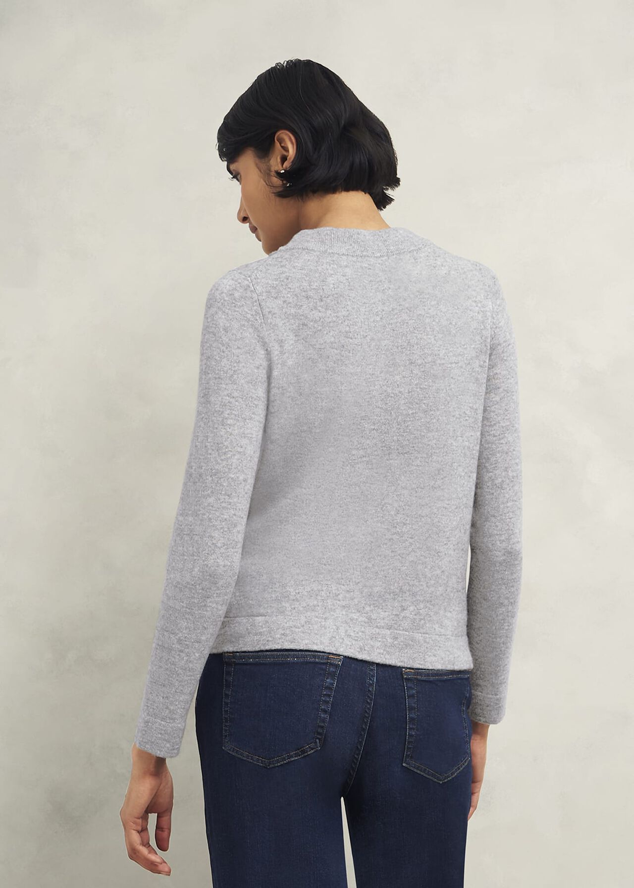 Talia Wool Cashmere Jumper, Grey Marl, hi-res