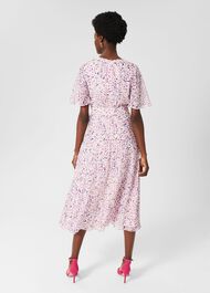 Lisette Silk Fit And Flare Dress, Pale Pink Multi, hi-res