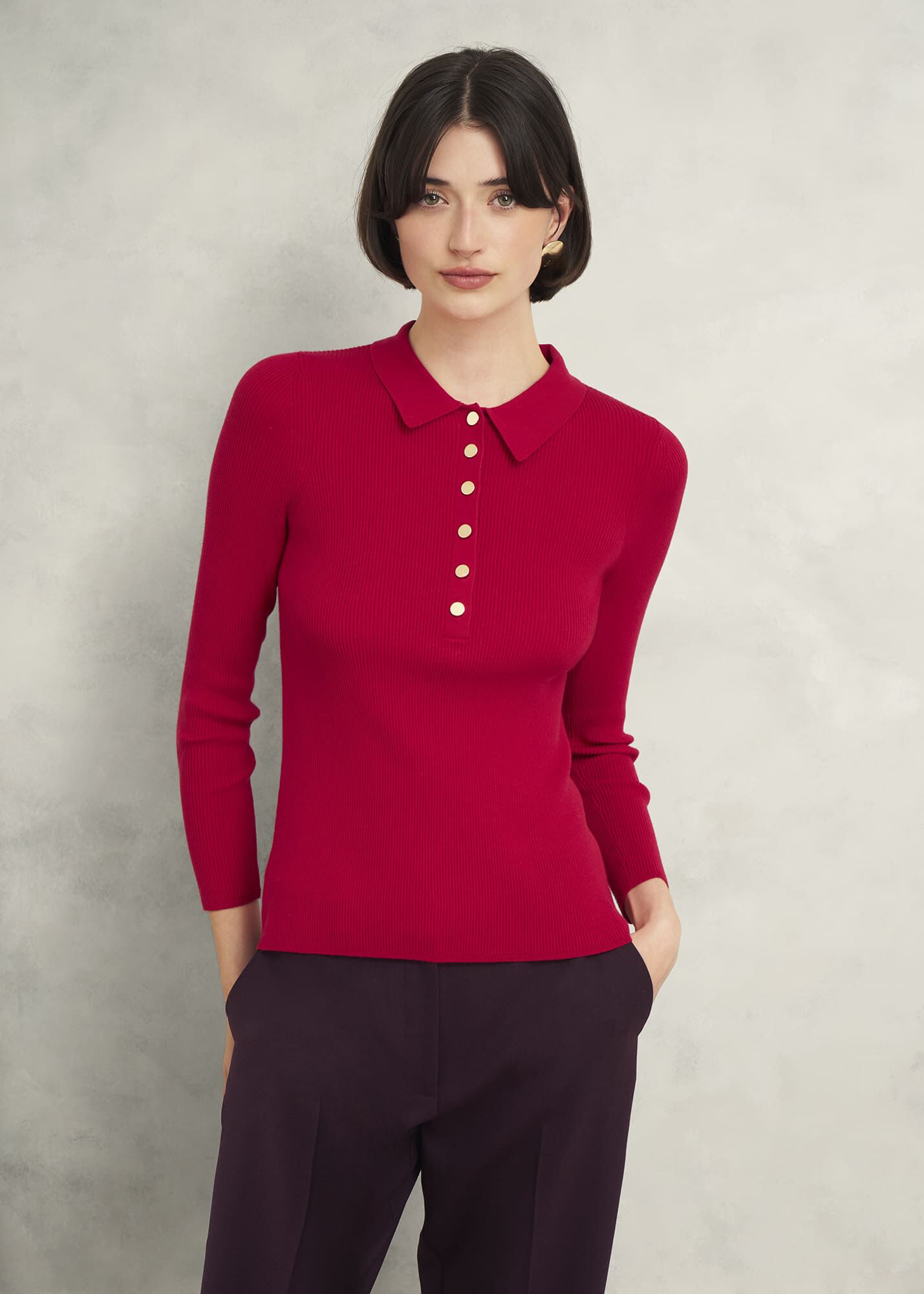 Rib Stitch Knitted Shirt - F7240｜フレッドペリーの通販