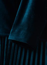 Rosalie Velvet Pleated Dress, Pine Green, hi-res