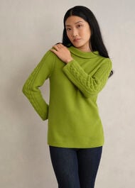 Camilla Cotton Jumper, Pear Green, hi-res