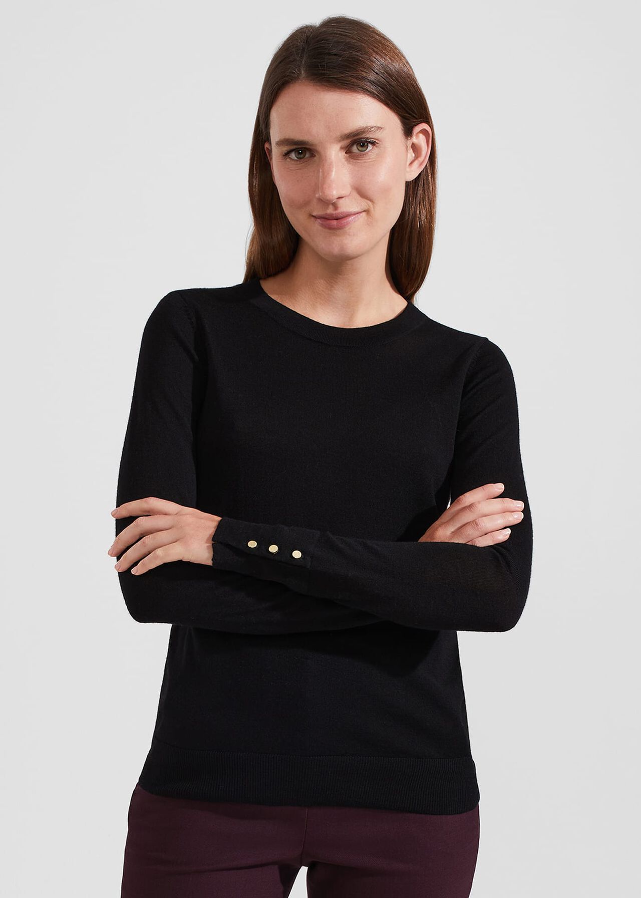 Penny Merino Wool Jumper, Black, hi-res