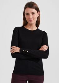 Penny Merino Wool Sweater, Black, hi-res