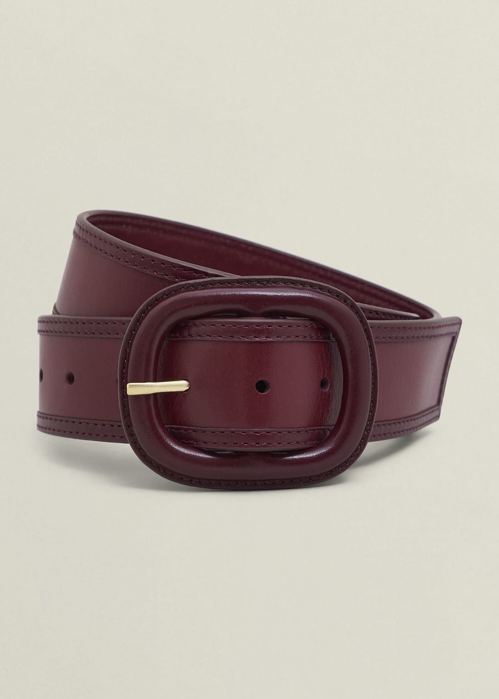 Mallory Leather Waist Belt, Beryl Red, hi-res