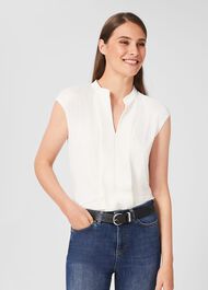 Eugenie Leather Belt , Black, hi-res