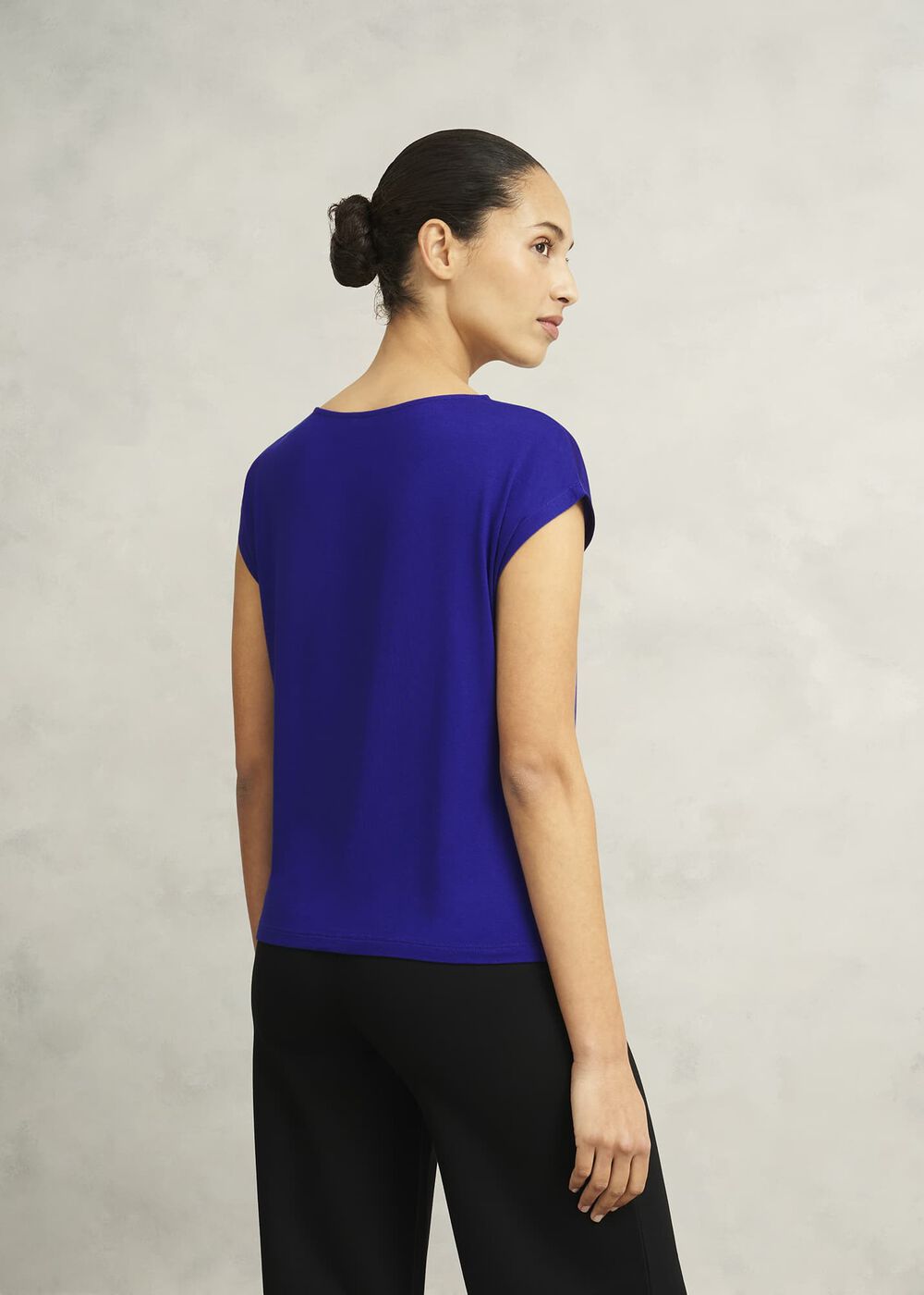 Nita Satin Front Top , Cobalt Blue, hi-res