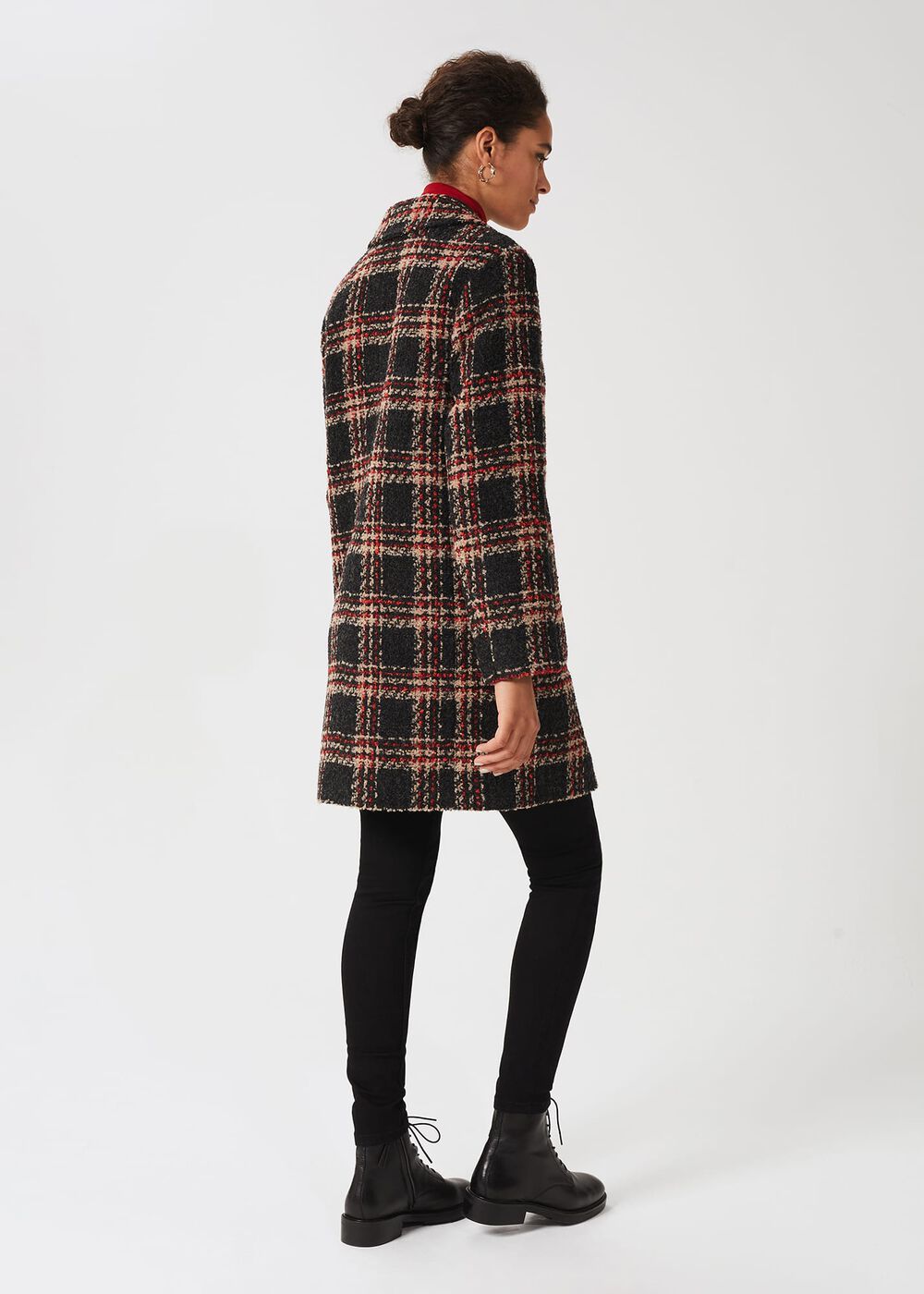Carmina Check Coat With Wool, Grey Multi, hi-res