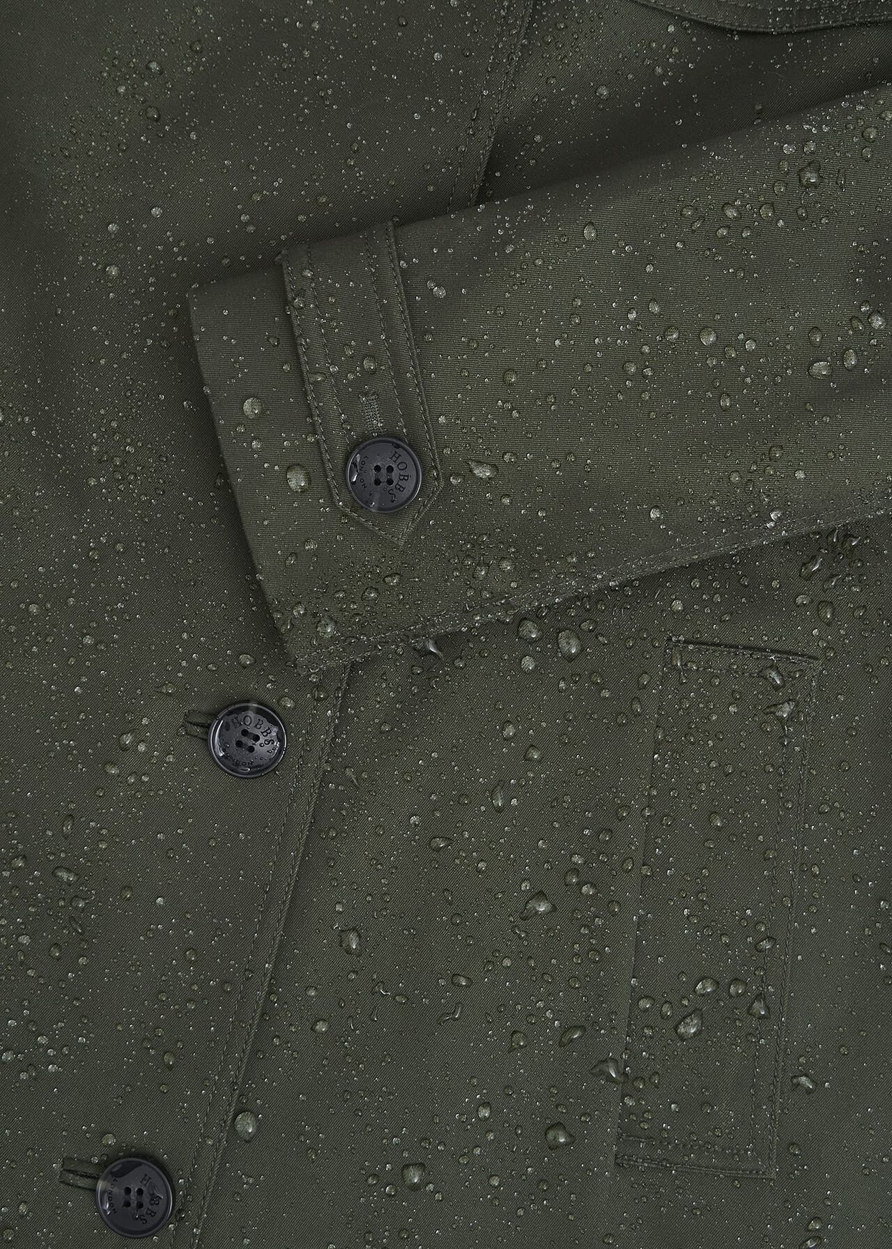 Hallie Shower Resistant Trench Coat, Woodland Green, hi-res