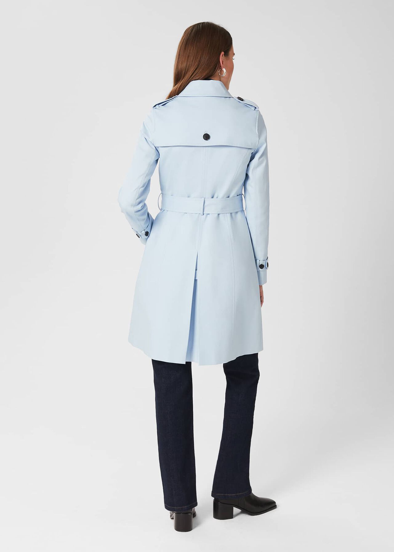 Saskia Shower Resistant Trench Coat, Pale Blue, hi-res