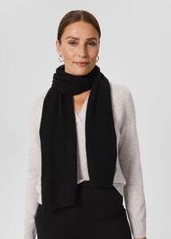 Mabel Cashmere Scarf, Black, hi-res