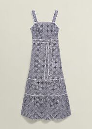 Kara Cotton Dress, Navy Ivory, hi-res