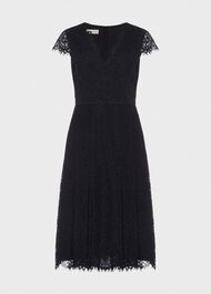 Anastasia Lace Fit And Flare Dress, Navy, hi-res