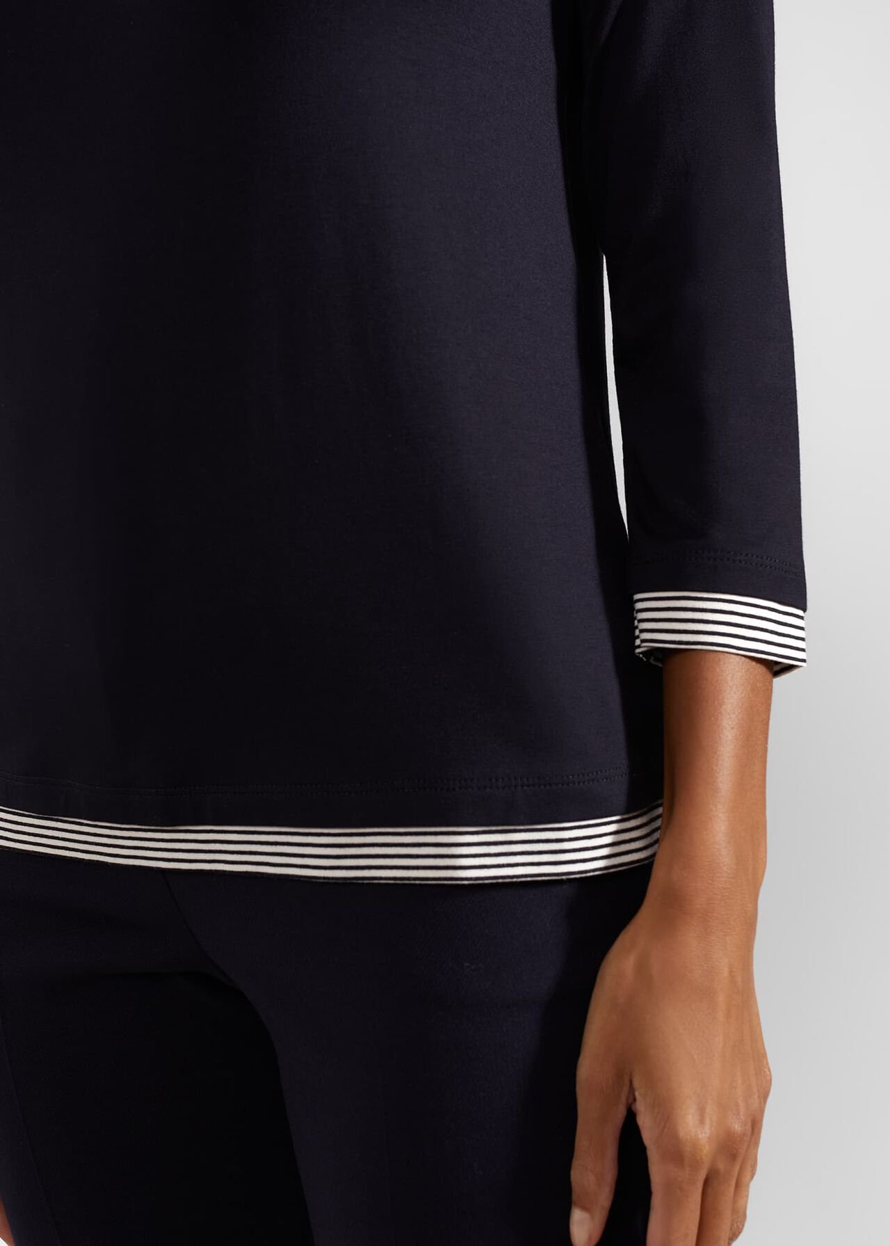 Delaney Stripe Top, Navy, hi-res