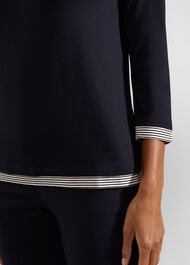 Delaney Stripe Top, Navy, hi-res
