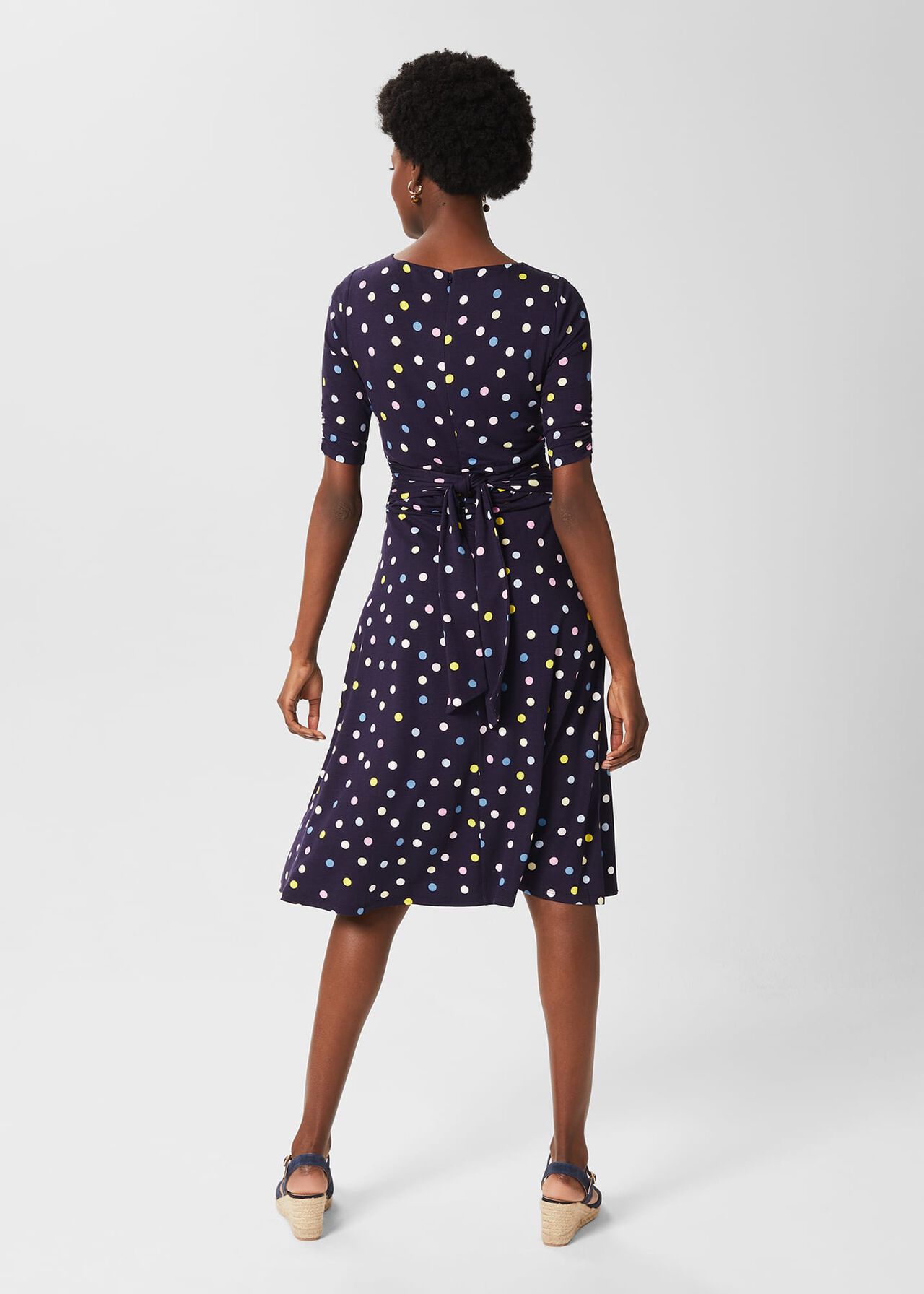 Roisin Jersey Dress, Navy Ivory, hi-res