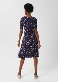 Roisin Jersey Dress, Navy Ivory, hi-res