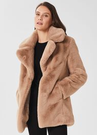 Bethany Faux Fur Coat, Neutral, hi-res