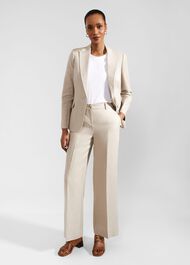 Roberta Wide Linen Trousers, Neutral, hi-res