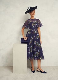 Renata Suede Clutch Bag, Midnight, hi-res