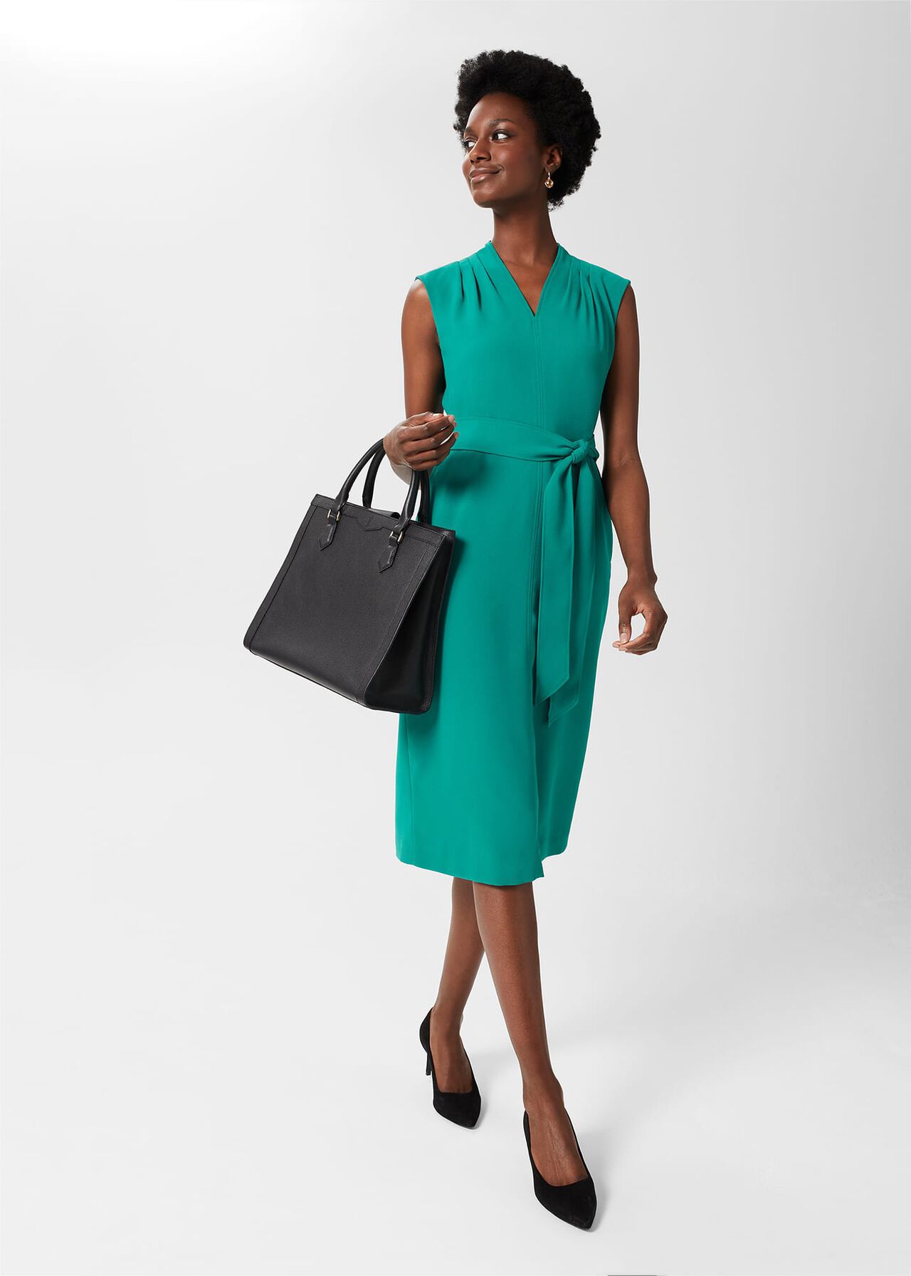 Reese Belted Dress, Ocean Green, hi-res