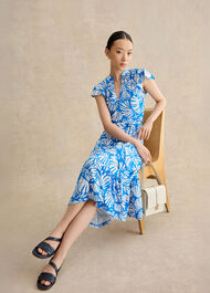 Nadine Jersey Dress, Blue Ivory, hi-res