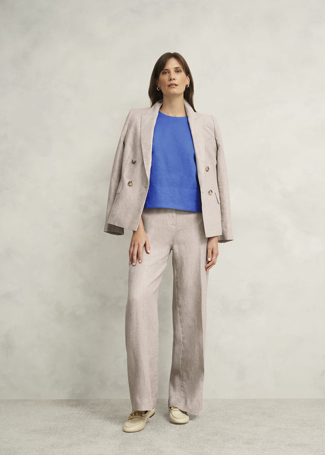Malindi Linen Top, French Blue, hi-res