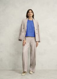 Malindi Linen Top, French Blue, hi-res