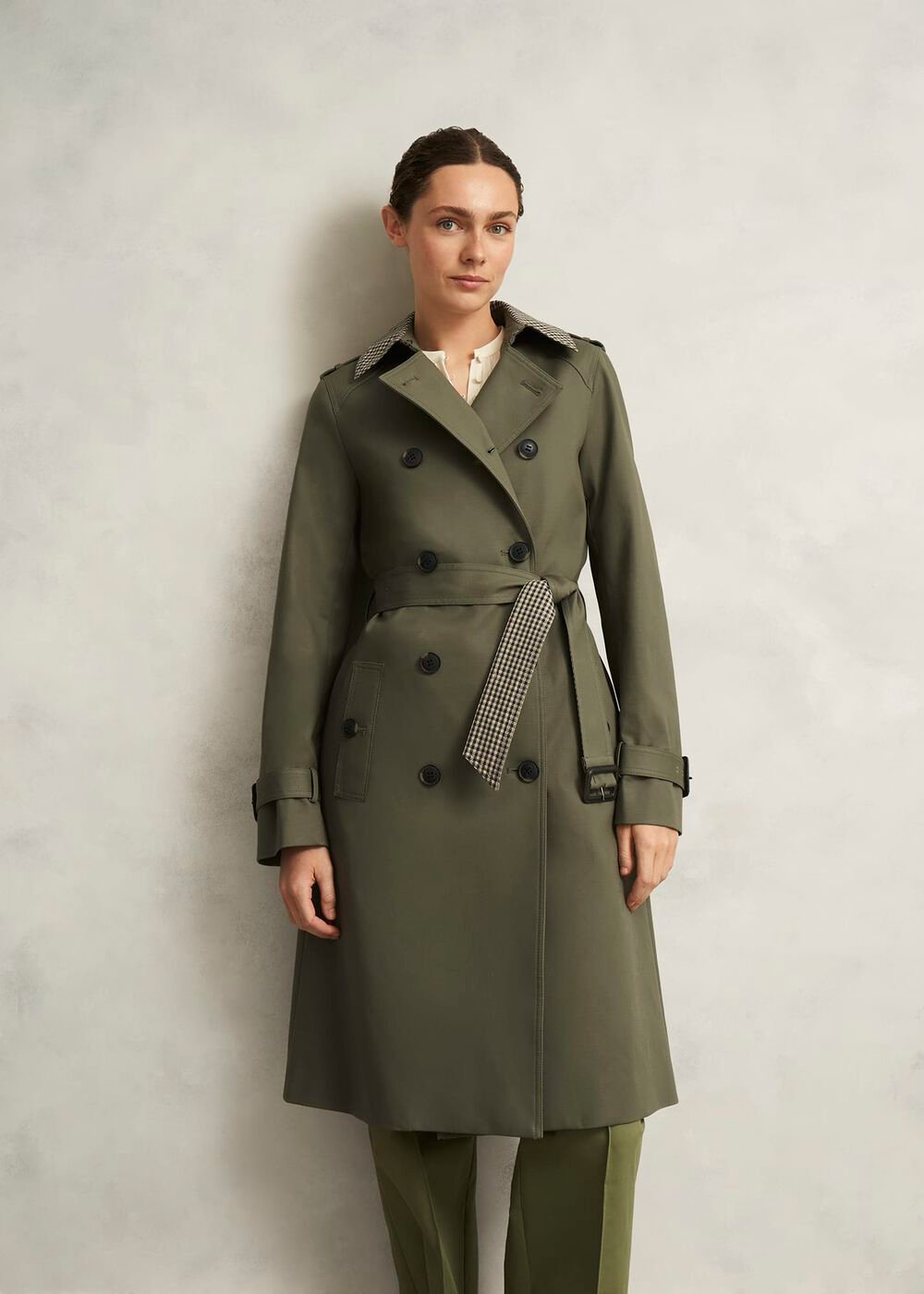 Etty Shower Resistant Trench Coat, Olive Green, hi-res