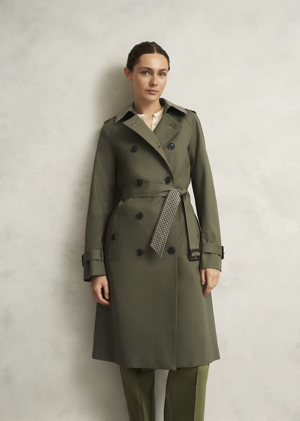 Etty Shower Resistant Trench Coat, Olive Green, hi-res