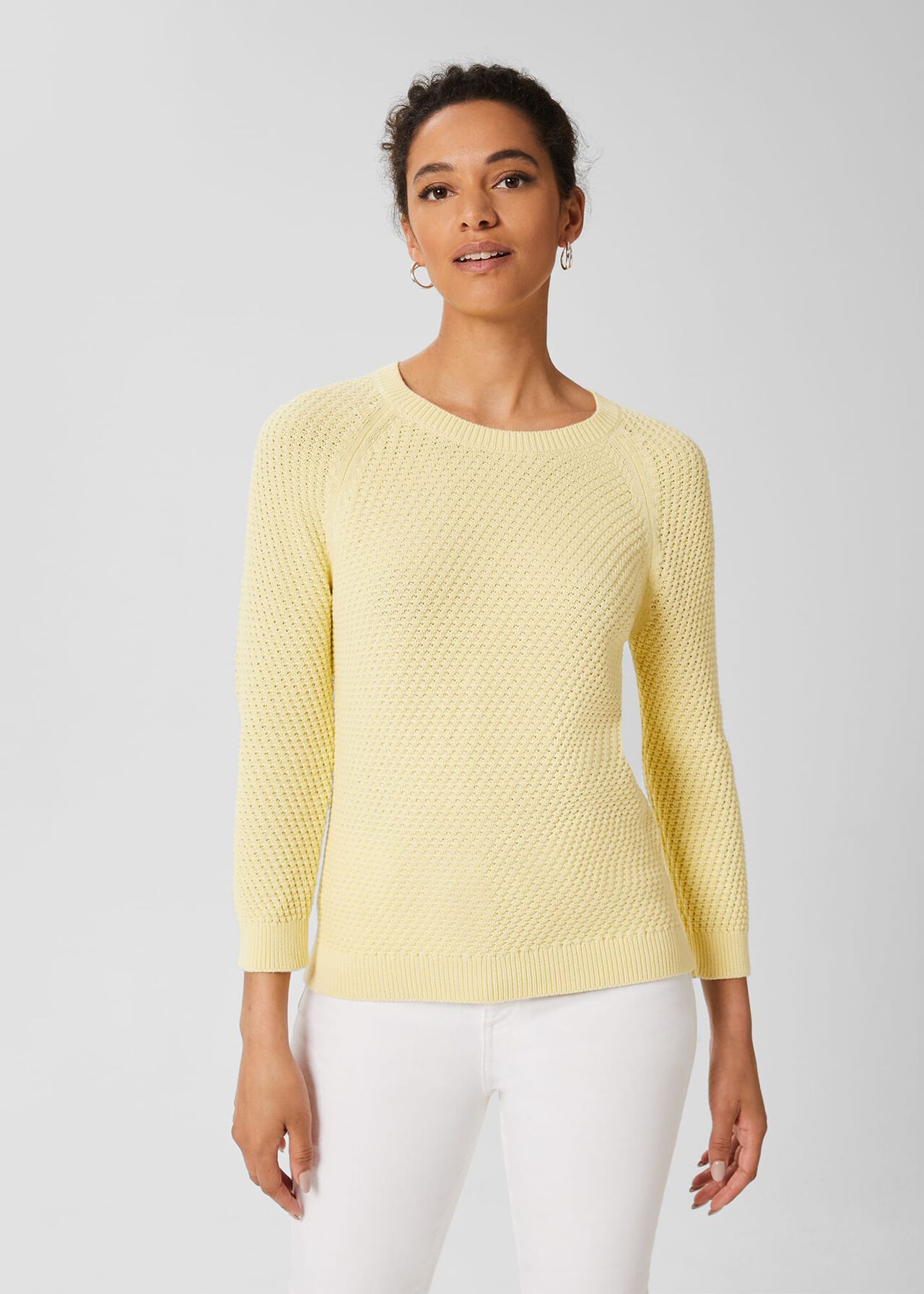 Lucie Cotton Jumper , Lemon Drop, hi-res