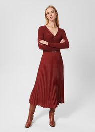 Aria Ribbed Cardigan, Dark Pecan, hi-res