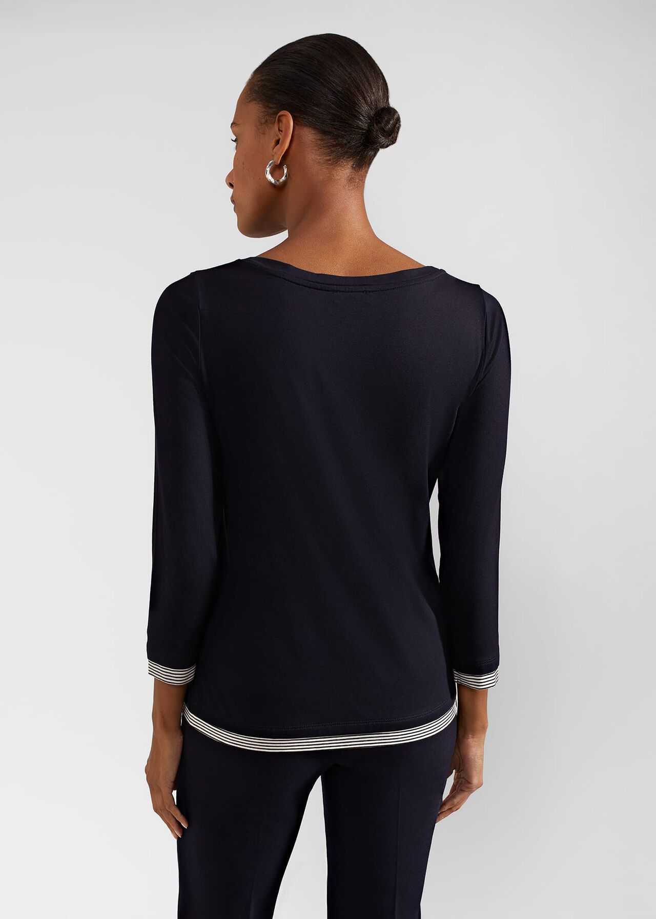 Delaney Stripe Top, Navy, hi-res