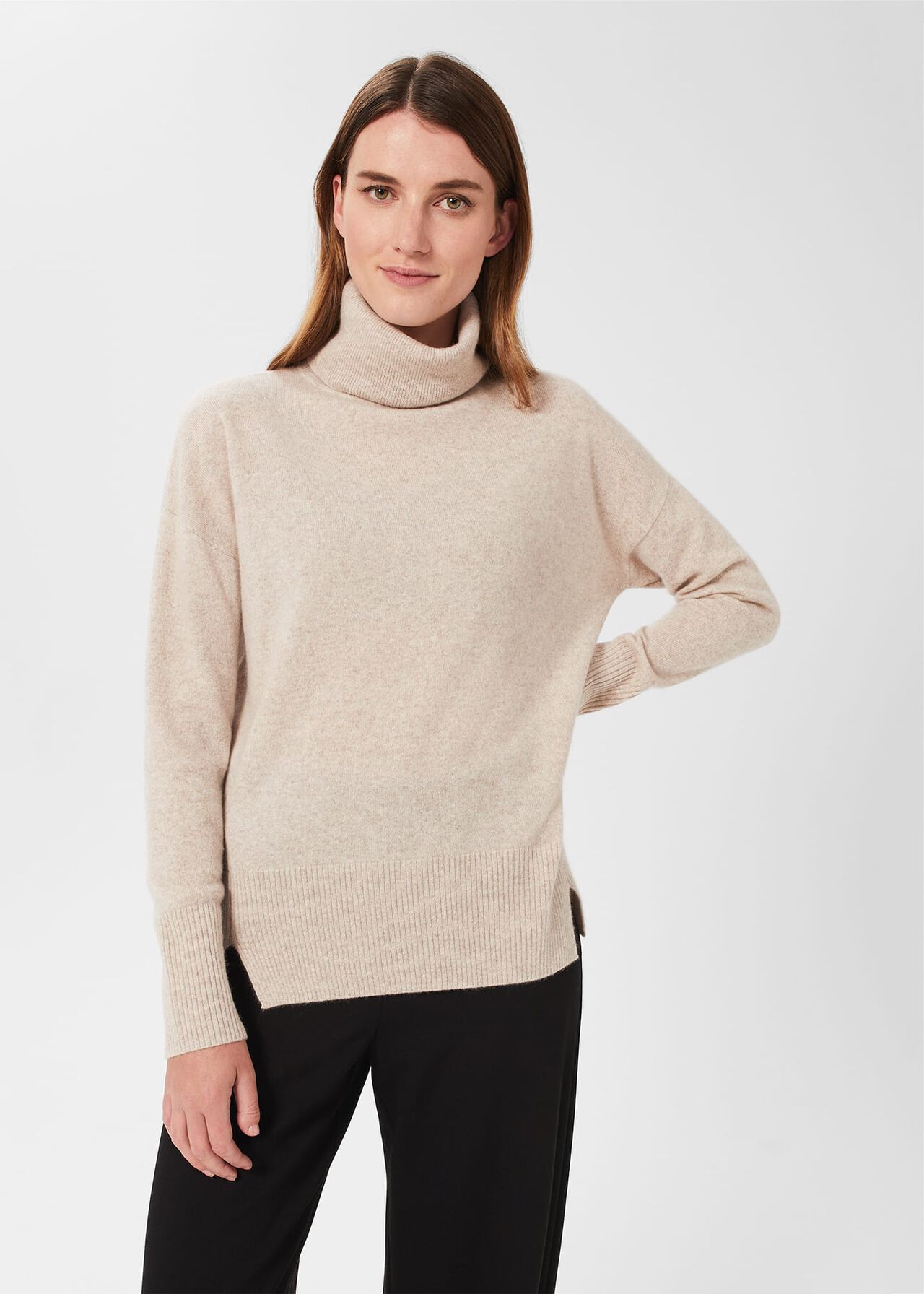 Dahlia Cashmere Sweater, Oatmeal, hi-res