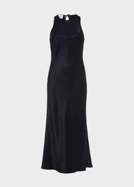 Ponsonby Satin Midi Dress, Hobbs Navy, hi-res