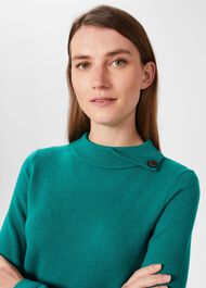 Talia Wool Cashmere Sweater, Ocean Green, hi-res
