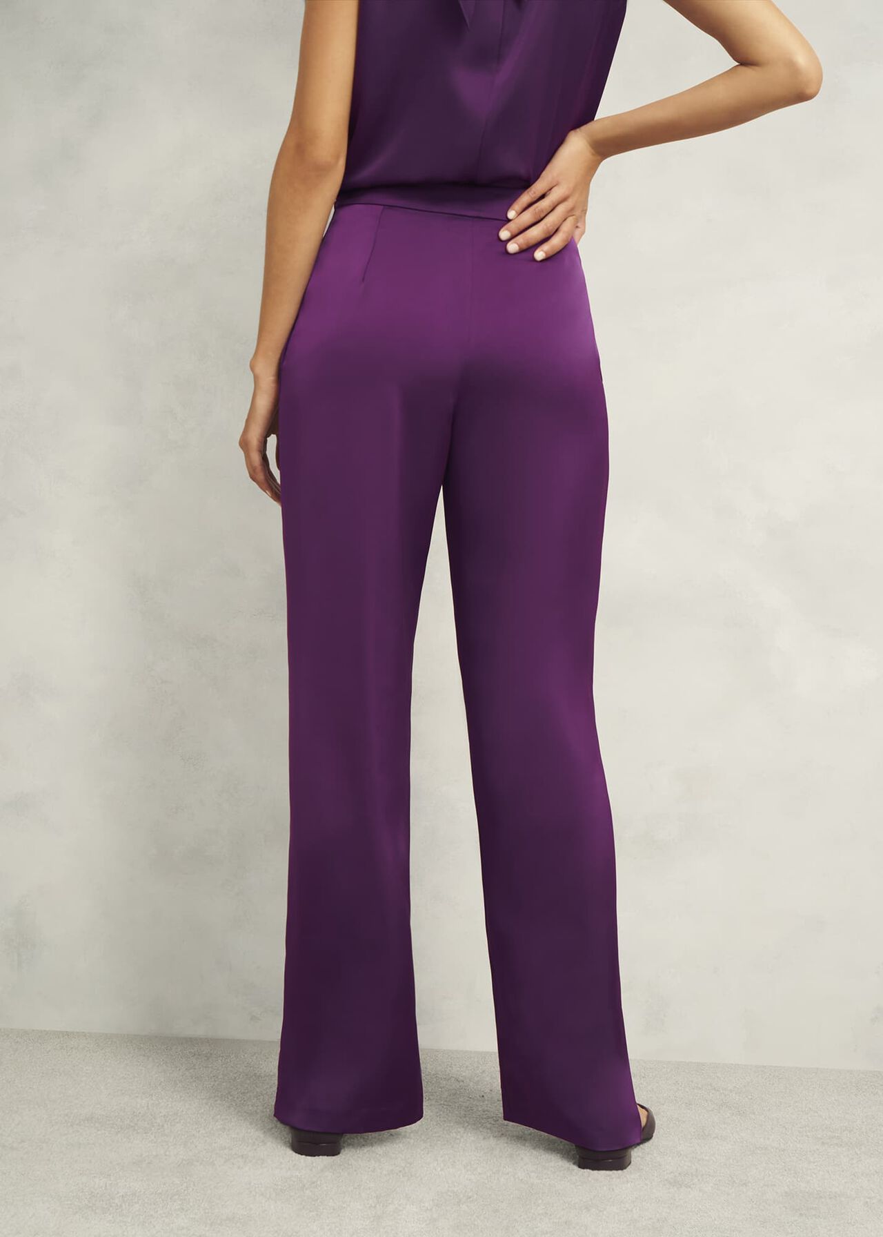 Judith Satin Trousers, Vibrant Purple, hi-res