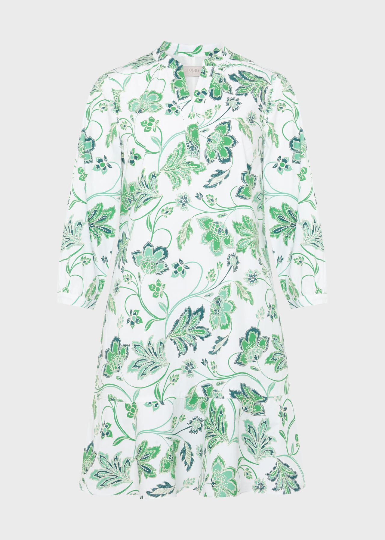 Camilla Dress, White Green, hi-res