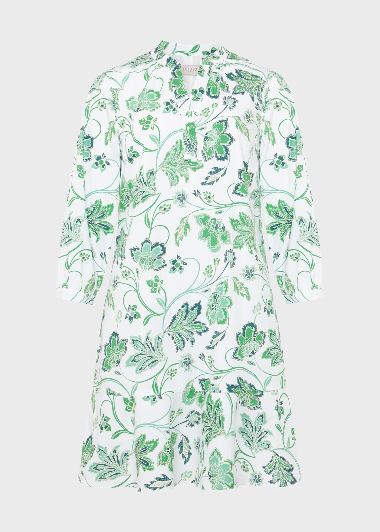 Camilla Dress, White Green, hi-res