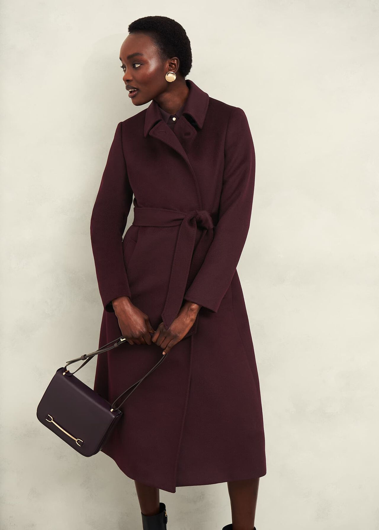 Livia Wool Coat, Malbec Purple, hi-res