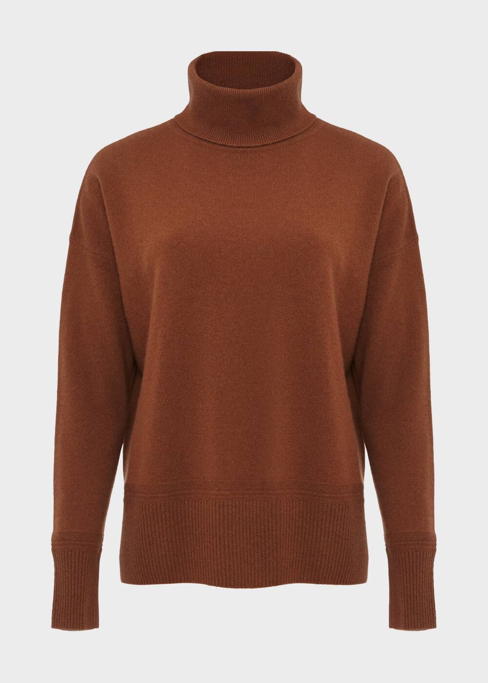 Delora Cashmere Roll Neck Jumper, Hobbs Vicuna, hi-res