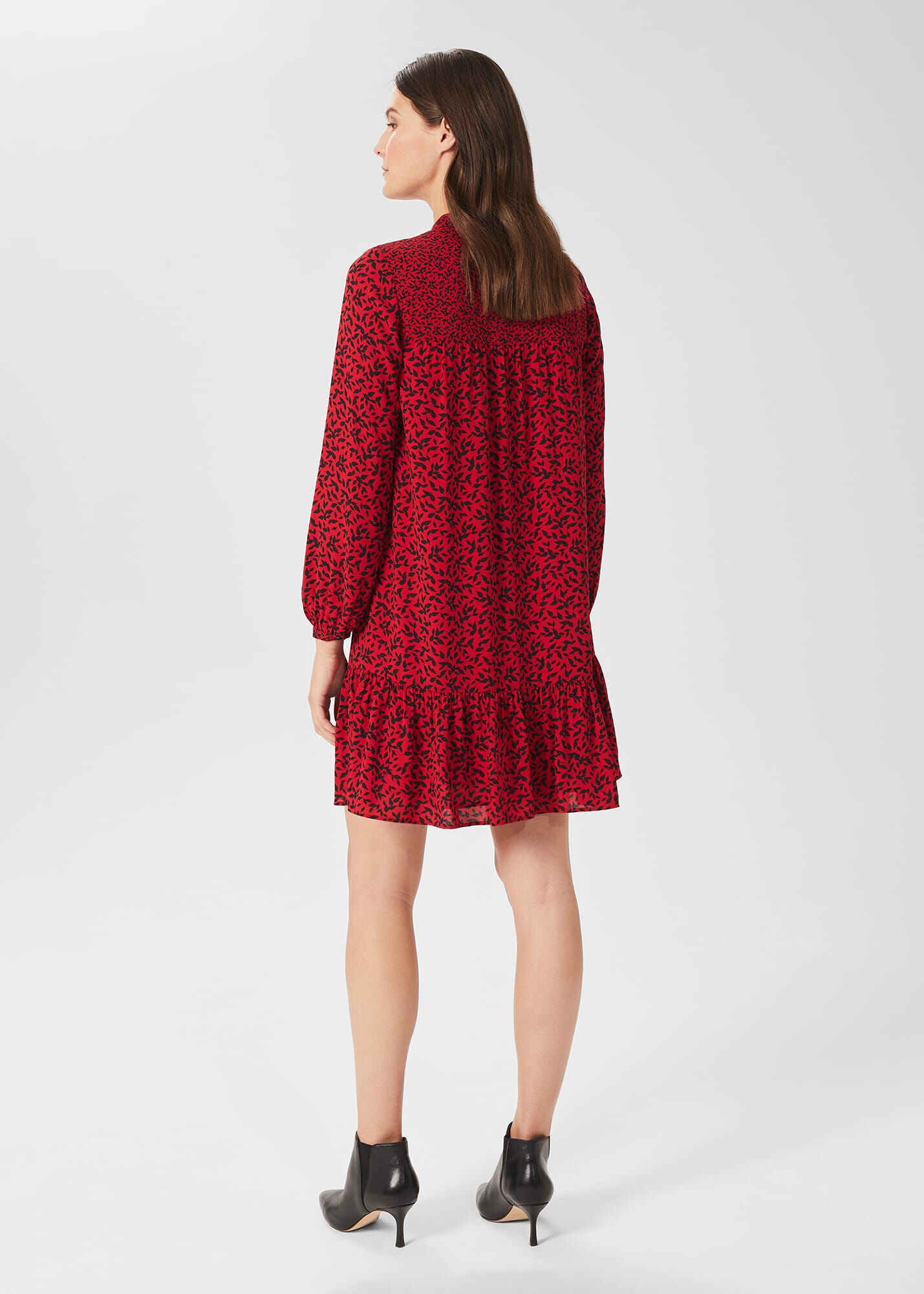 Hobbs red and black dress new arrivals