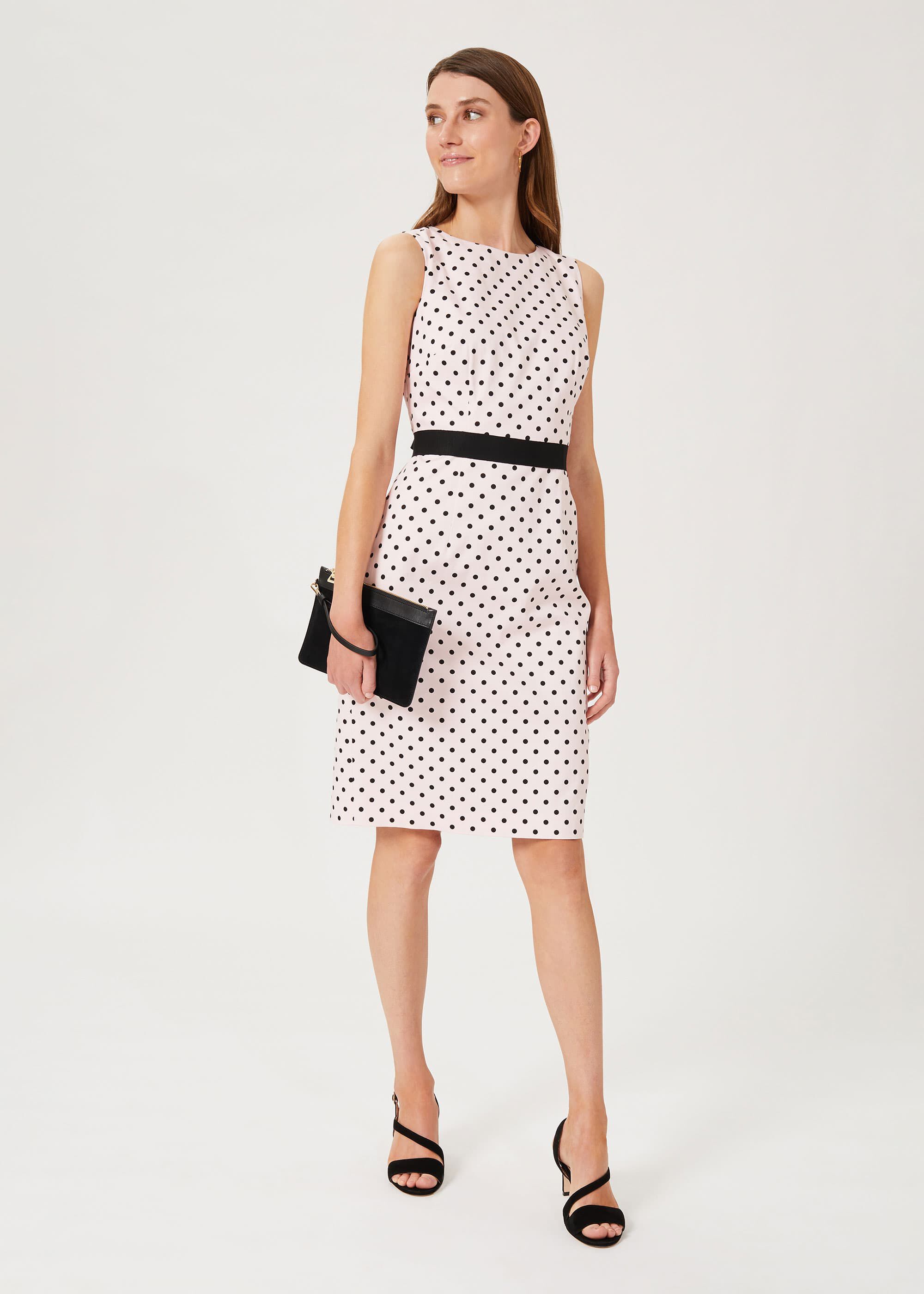 Fiona Cotton Blend Spot Shift Dress