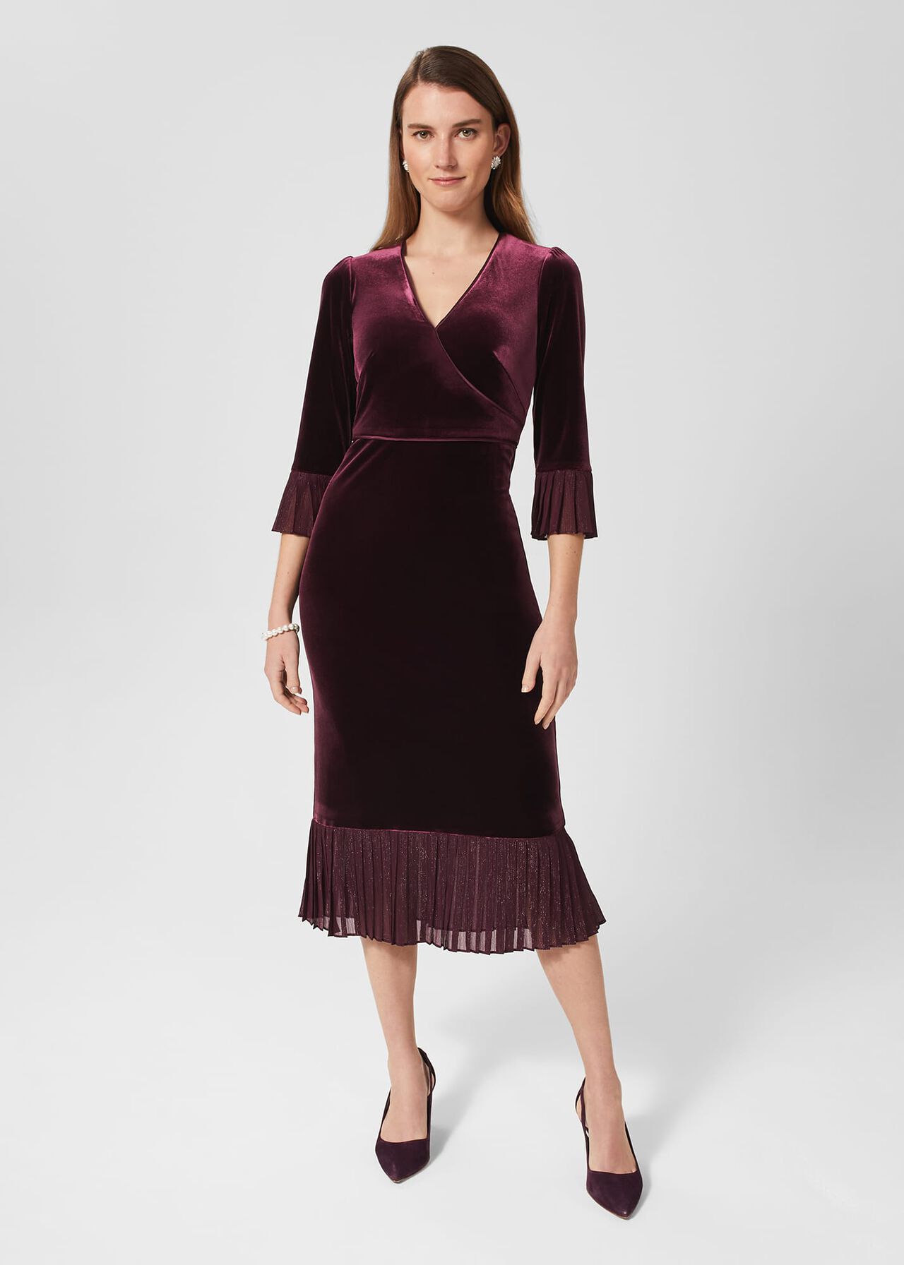 Melodie Velvet Shift Dress, Mulberry Purple, hi-res