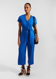 Aliya Linen Jumpsuit, Atlantic Blue, hi-res