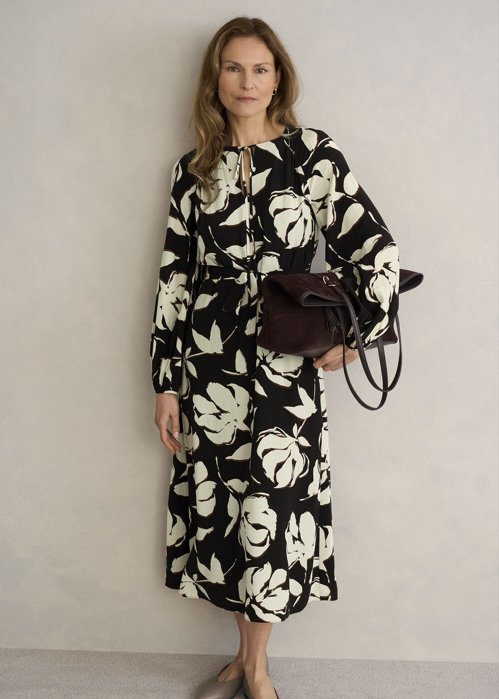 Evelyn Dress, Black Sandstone, hi-res