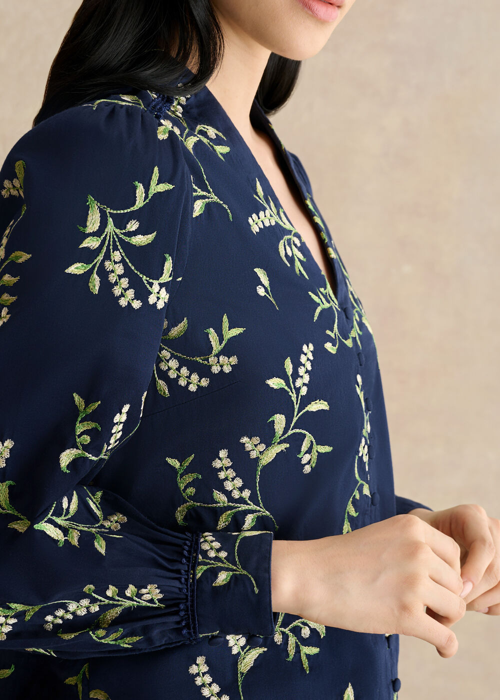 Annie Floral Embroidered Top, Midnight Multi, hi-res