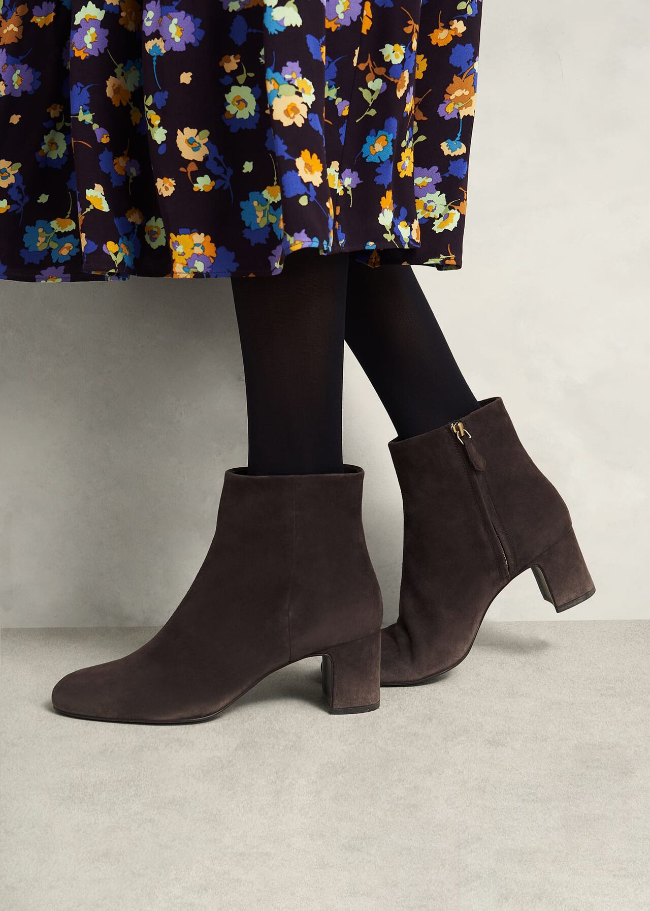 Rochelle Suede Ankle Boots, Chocolate Brown, hi-res