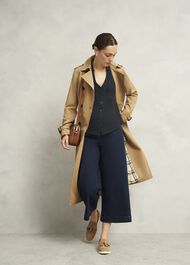 Navy Zariah Cotton Slub 3/4 Sleeve Shirt, Hobbs Navy, hi-res