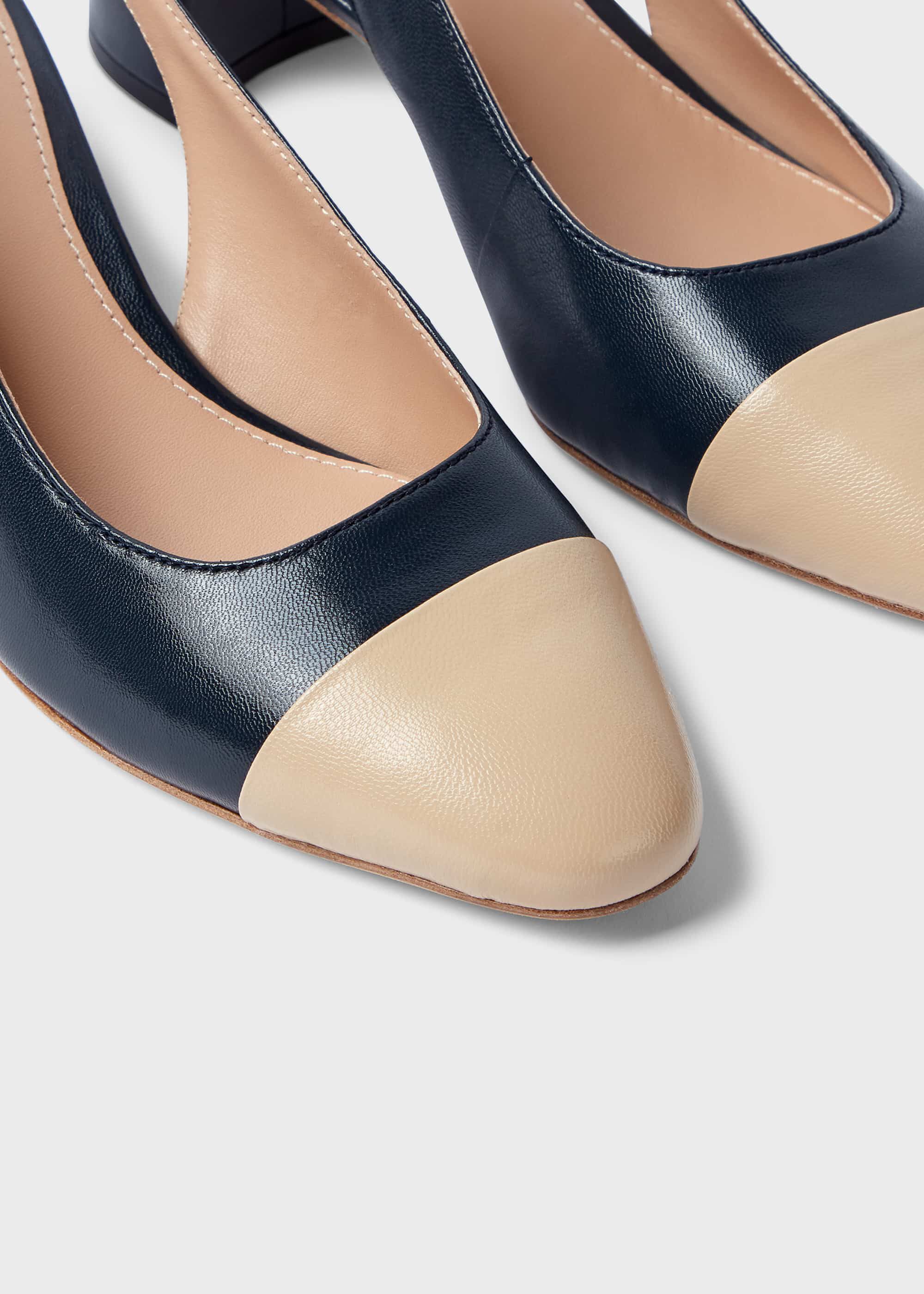 navy slingback court shoes