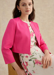 Elize Textured Jacket, Bright Pink, hi-res